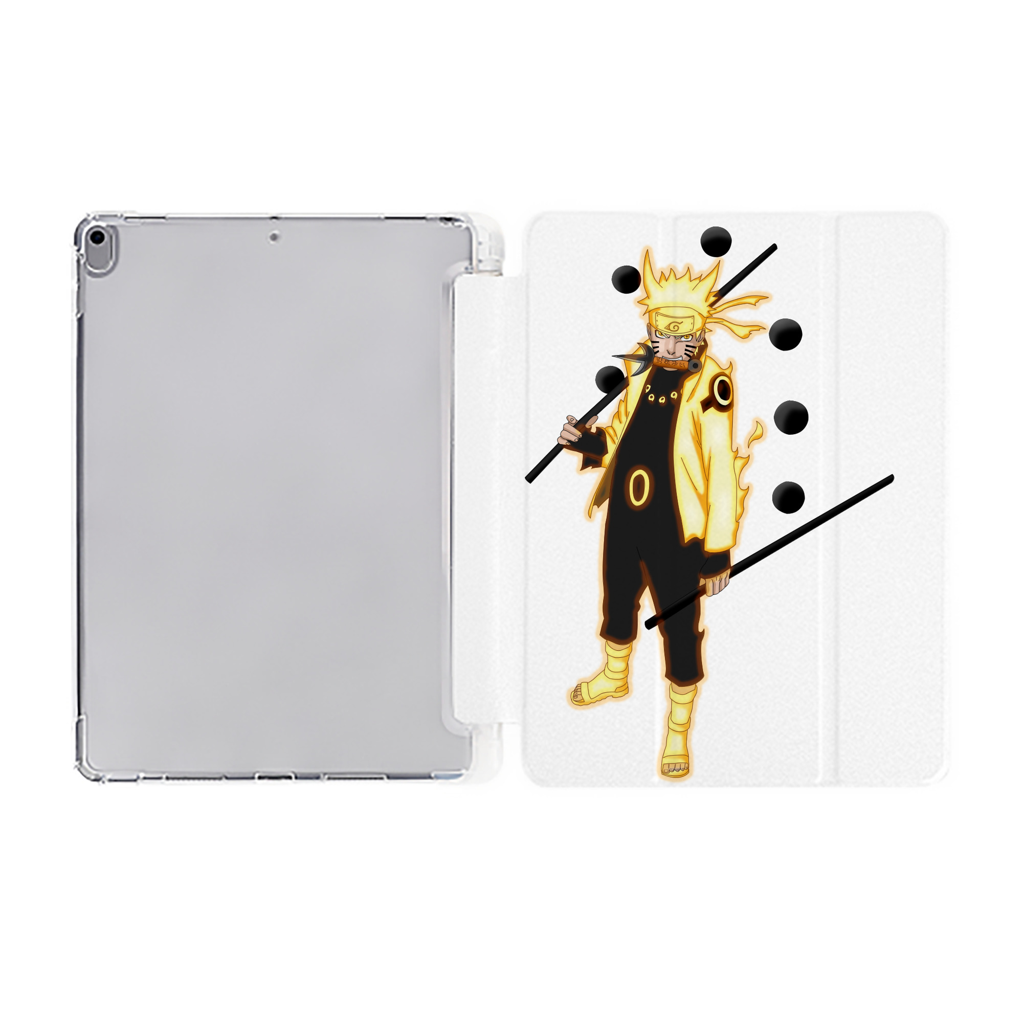 （画像用） NARUTO -ナルト- うずまき ナルト Uzumaki Naruto IPad ケース ペン収納付き 三つ折りスタンド PUレザー×シリコン 対応機種9.5/10.5/10.9インチ